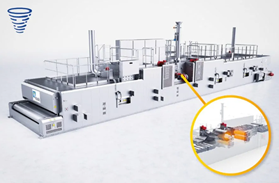 Här används varm luft istället för olja. Luftkanalerna kan värmas med gas eller el – samtidigt eller var för sig. Perfekt för bagerier som vill minska beroendet av enskilda energikällor.